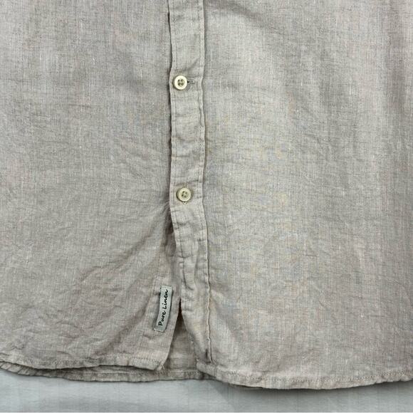 White Linen Athen’s Beige %100 Linen Casual Button Up Shirt Relaxed Fit Men XXL - Picture 4 of 4